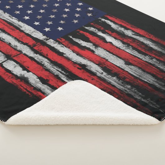Couverture Sherpa Drapeau Grunge U.S.A (3/4)
