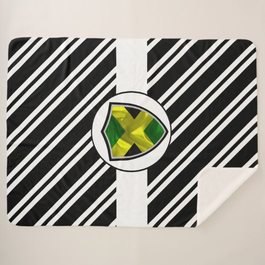Couverture Sherpa Drapeau jamaïcain (Devant (Horizontal))