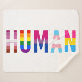 Couverture Sherpa Drapeau LGBT HUMAN Mois Gay pride Transgenre (Devant (Horizontal))