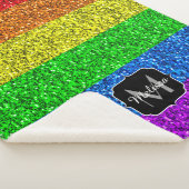Couverture Sherpa Drapeau LGBT vibrante parties scintillant arc-en-c (3/4)