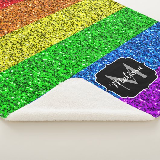 Couverture Sherpa Drapeau LGBT vibrante parties scintillant arc-en-c (3/4)