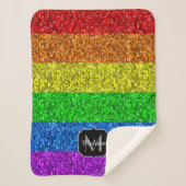 Couverture Sherpa Drapeau LGBT vibrante parties scintillant arc-en-c (Devant)