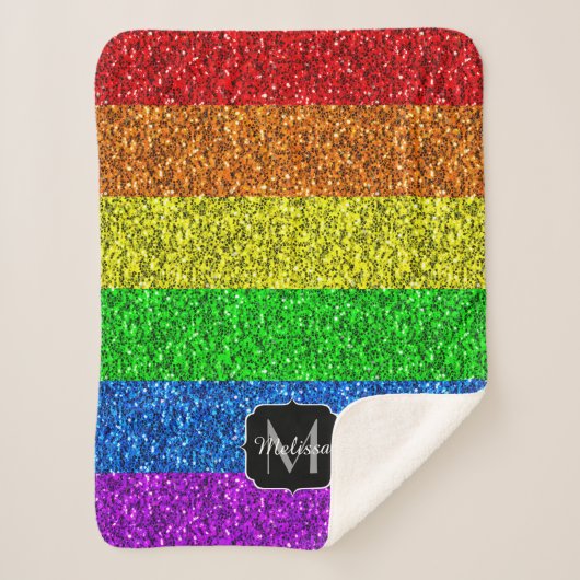 Couverture Sherpa Drapeau LGBT vibrante parties scintillant arc-en-c (Devant)