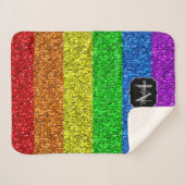 Couverture Sherpa Drapeau LGBT vibrante parties scintillant arc-en-c (Devant (Horizontal))
