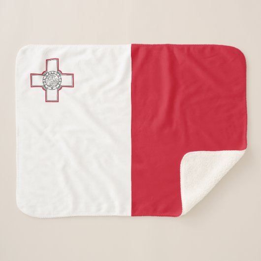 Couverture Sherpa Drapeau Malte (Devant (Horizontal))