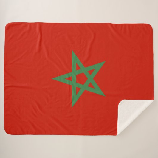 Couverture Sherpa drapeau marocain (Devant (Horizontal))