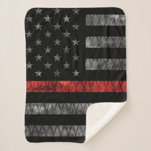 Couverture Sherpa Drapeau minuscule de pompier Red Line