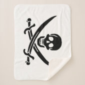 Couverture Sherpa Drapeau pirate crâne épées croisées (Devant)