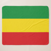 Couverture Sherpa Drapeau rastafarien Rasta Ethiopie (Devant (Horizontal))
