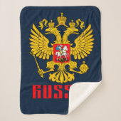 Couverture Sherpa Drapeau russe Aigle impérial Russie orthodoxe (Devant)