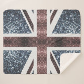 Couverture Sherpa Drapeau rustique UK rouge bleu étincelants parties (Devant (Horizontal))