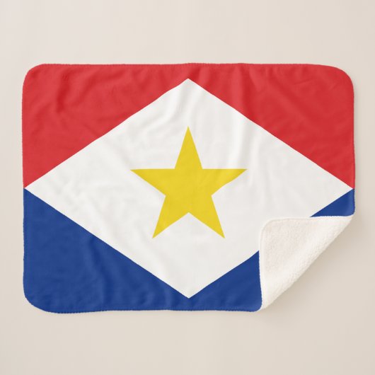 Couverture Sherpa Drapeau Saba (Devant (Horizontal))