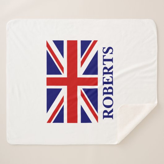 Couverture Sherpa Drapeau Union Jack personnalisé Sherpa toece couve (Devant (Horizontal))