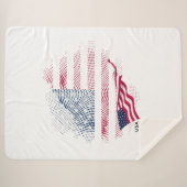 Couverture Sherpa Drapeau USA (Devant (Horizontal))