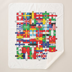 Couverture Sherpa Drapeaux de pays du monde drapeau international