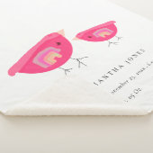 Couverture Sherpa Drawn Rainbow Pink Birdy Baby Birth Stat (3/4)