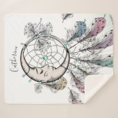 Couverture Sherpa Dreamcatcher nom personnalisé polaire (Devant (Horizontal))