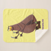 Couverture Sherpa Drôle affamé pulette affamée dessin animé (Devant (Horizontal))