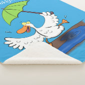 Couverture Sherpa Drôle canard avec parapluie dessin animé (3/4)
