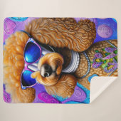 Couverture Sherpa Drôle caniche (Devant (Horizontal))