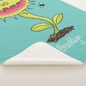 Couverture Sherpa Drôle carnivore Vénus piège à mouches plante dessi (3/4)