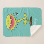 Couverture Sherpa Drôle carnivore Vénus piège à mouches plante dessi (Devant (Horizontal))