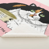 Couverture Sherpa Drôle Chat Tacheté Gâté Nourrir Rose (3/4)