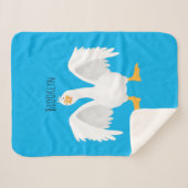 Couverture Sherpa Drôle curieuse dessin animé d'oie domestique (Devant (Horizontal))