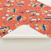 Couverture Sherpa Drôle de monstre orange visage criant (3/4)
