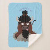 Couverture Sherpa Drôle dessin animé de bison de buffle (Devant)