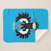 Couverture Sherpa Drôle dessin animé de Magpie australienne (Devant (Horizontal))