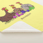 Couverture Sherpa Drôle dessin animé de poulets de tricot (3/4)