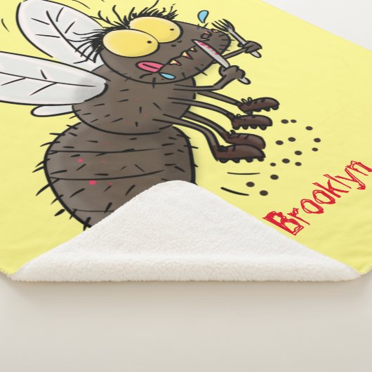 Couverture Sherpa Drôle dessin animé d'insecte de la mouche à cheval (3/4)