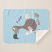 Couverture Sherpa Drôle dessin animé d'oiseau de dodo (Devant (Horizontal))