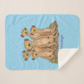 Couverture Sherpa Drôle dessin de la famille meerkat (Devant (Horizontal))