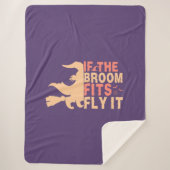 Couverture Sherpa Drôle Halloween Si Le Balai S'Ajuste À Voler (Devant)