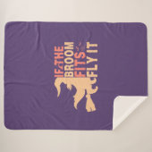 Couverture Sherpa Drôle Halloween Si Le Balai S'Ajuste À Voler (Devant (Horizontal))