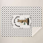 Couverture Sherpa Drôle Jittery Hound Dog sur Café (Devant (Horizontal))
