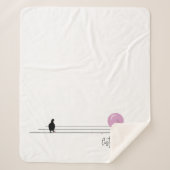 Couverture Sherpa Drôle mignon Bubblegum Birds sur un fil blanc (Devant)