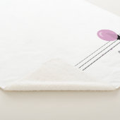 Couverture Sherpa Drôle mignon Bubblegum Birds sur un fil blanc (3/4)