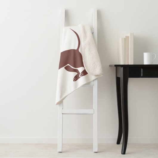 Couverture Sherpa Drôle mignon dachshund pour parent chien long (En situation)