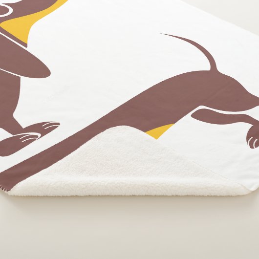 Couverture Sherpa Drôle mignon dachshund pour parent chien long (3/4)