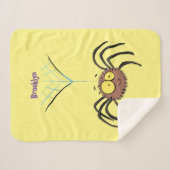 Couverture Sherpa Drôle mignon dessin animé d'araignée moelleuse (Devant (Horizontal))