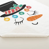 Couverture Sherpa Drôle Noël Snowman Casquette visage (3/4)