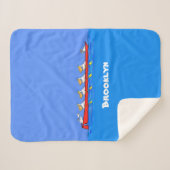 Couverture Sherpa Drôle pélicans rameurs dessin animé (Devant (Horizontal))