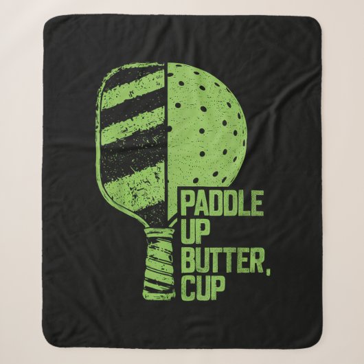 Couverture Sherpa Drôle Pickleball Paddle Up Butter Cup (Devant)