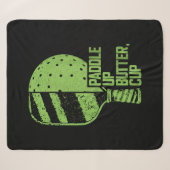 Couverture Sherpa Drôle Pickleball Paddle Up Butter Cup (Devant (Horizontal))