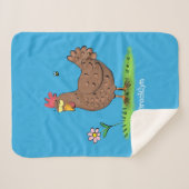 Couverture Sherpa Drôle poulet rustique whimsical dessin animé (Devant (Horizontal))