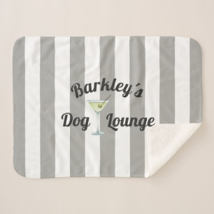Couverture Sherpa Drôle salon chien personnalisé Taupe Stripes