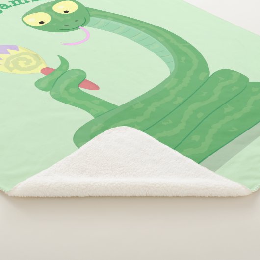 Couverture Sherpa Drôle serpent vert avec caricature maraca (3/4)